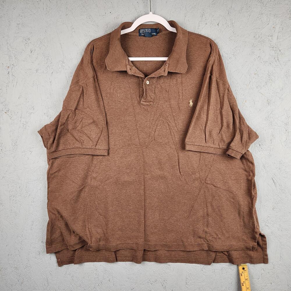 Polo Ralph Lauren Polo Shirt Mens 2XB Big Brown Short Sleeve Pony Logo Preppy